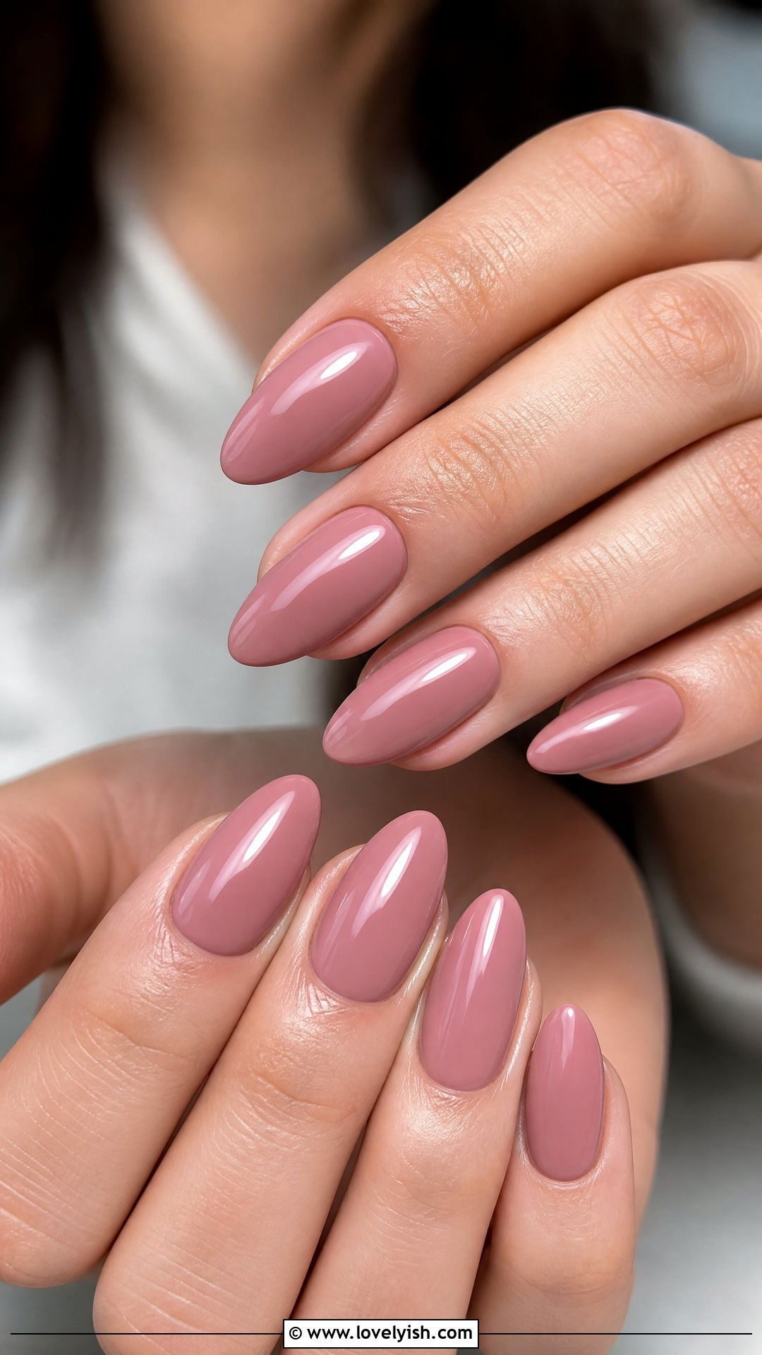 Dusty Rose Almond Nails - 50 feminine nails - 50 feminine nails