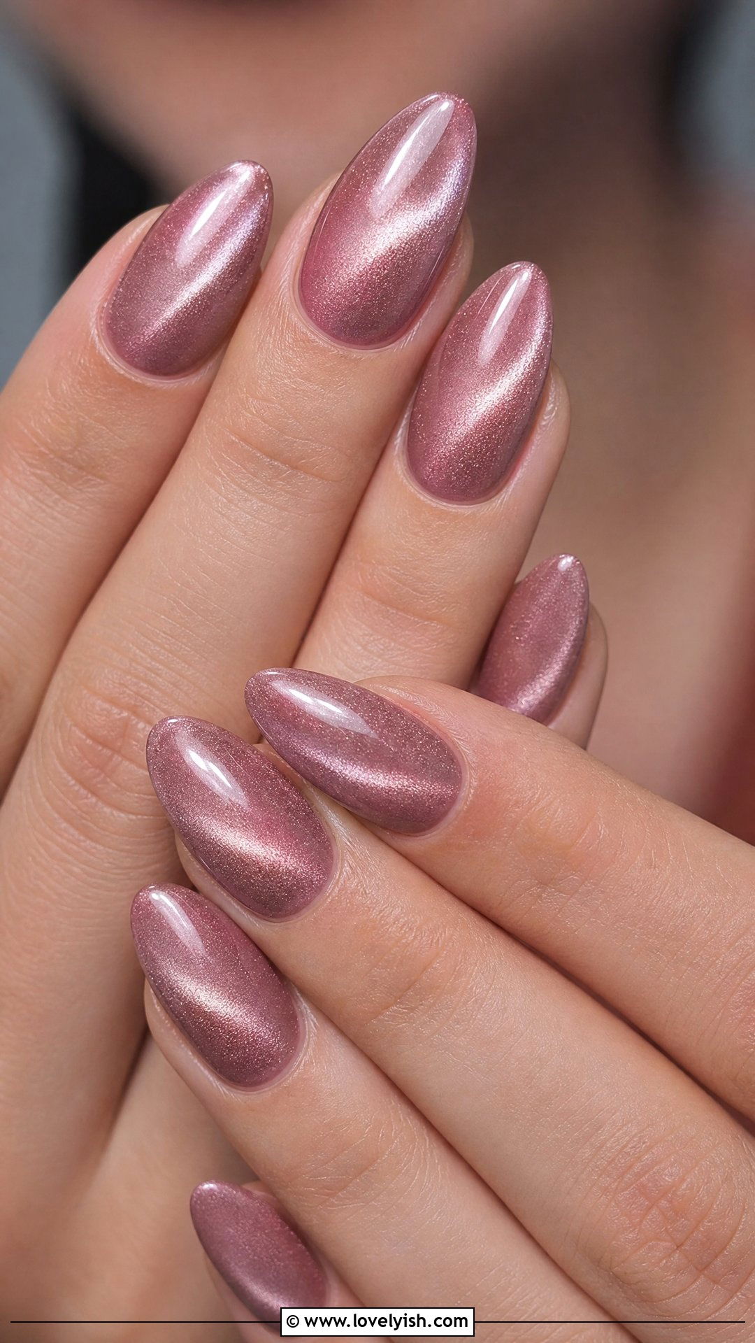 Dusty Rose Cat Eye Nails - 50 cateye nail designs - 50 cateye nail designs