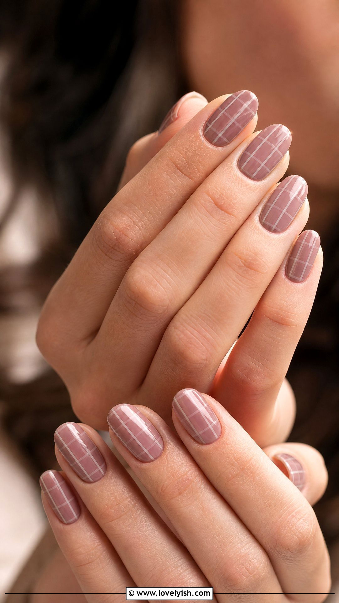 Dusty Rose Checkered Nails - 50 checkered nails - 50 checkered nails