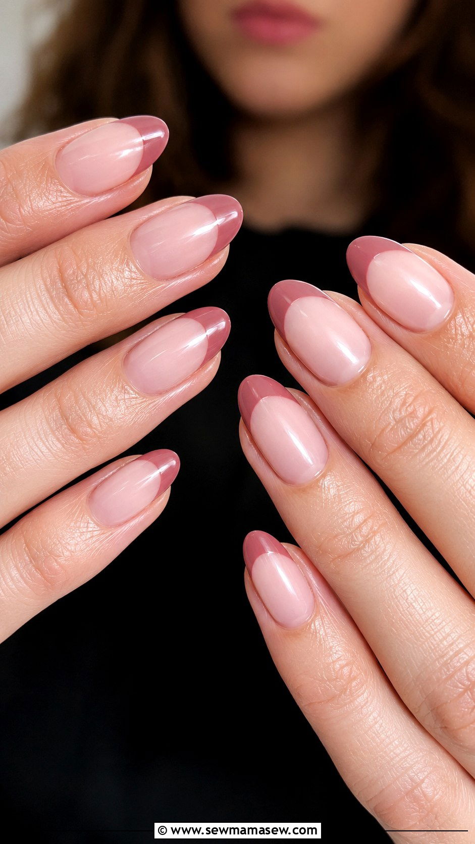 Dusty Rose French Gel Nails - 50 gel polish - 50 gel polish