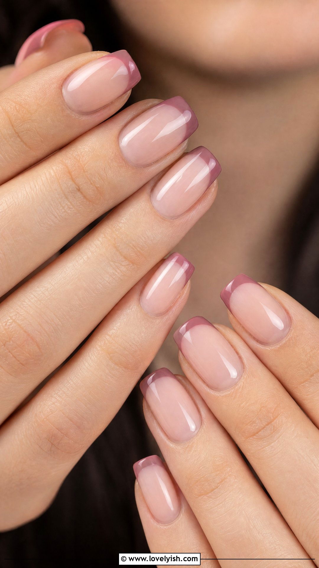 Dusty Rose French Tips - 50 minimalist french tips - 50 minimalist french tips