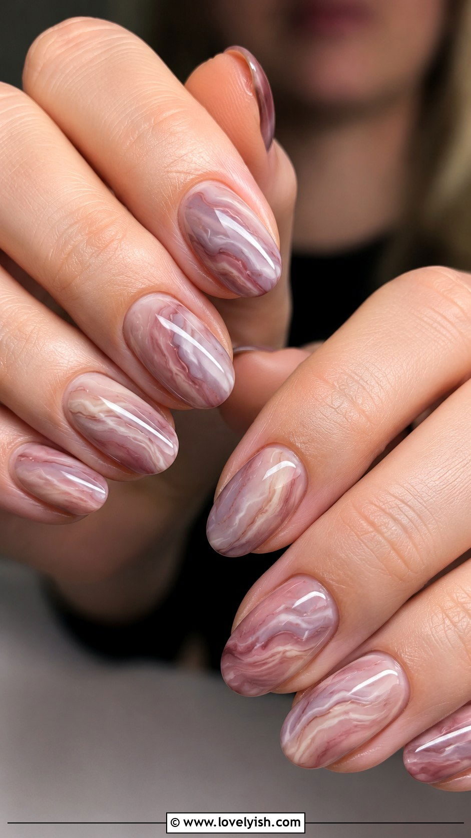 Dusty Rose Marble Nails - 38 marble nail designs - 38 marble nail designs