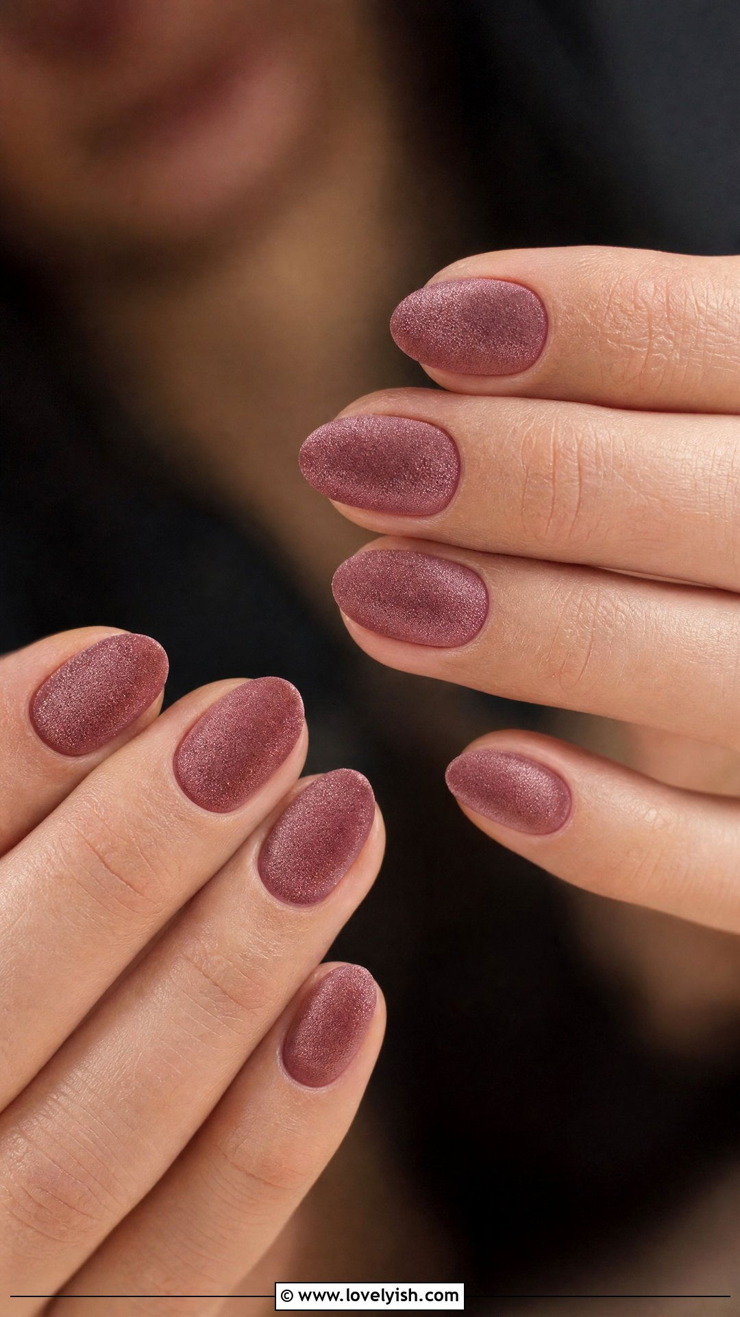 Dusty Rose Velvet Short Almond Nails - 50 short almond nails - 50 short almond nails