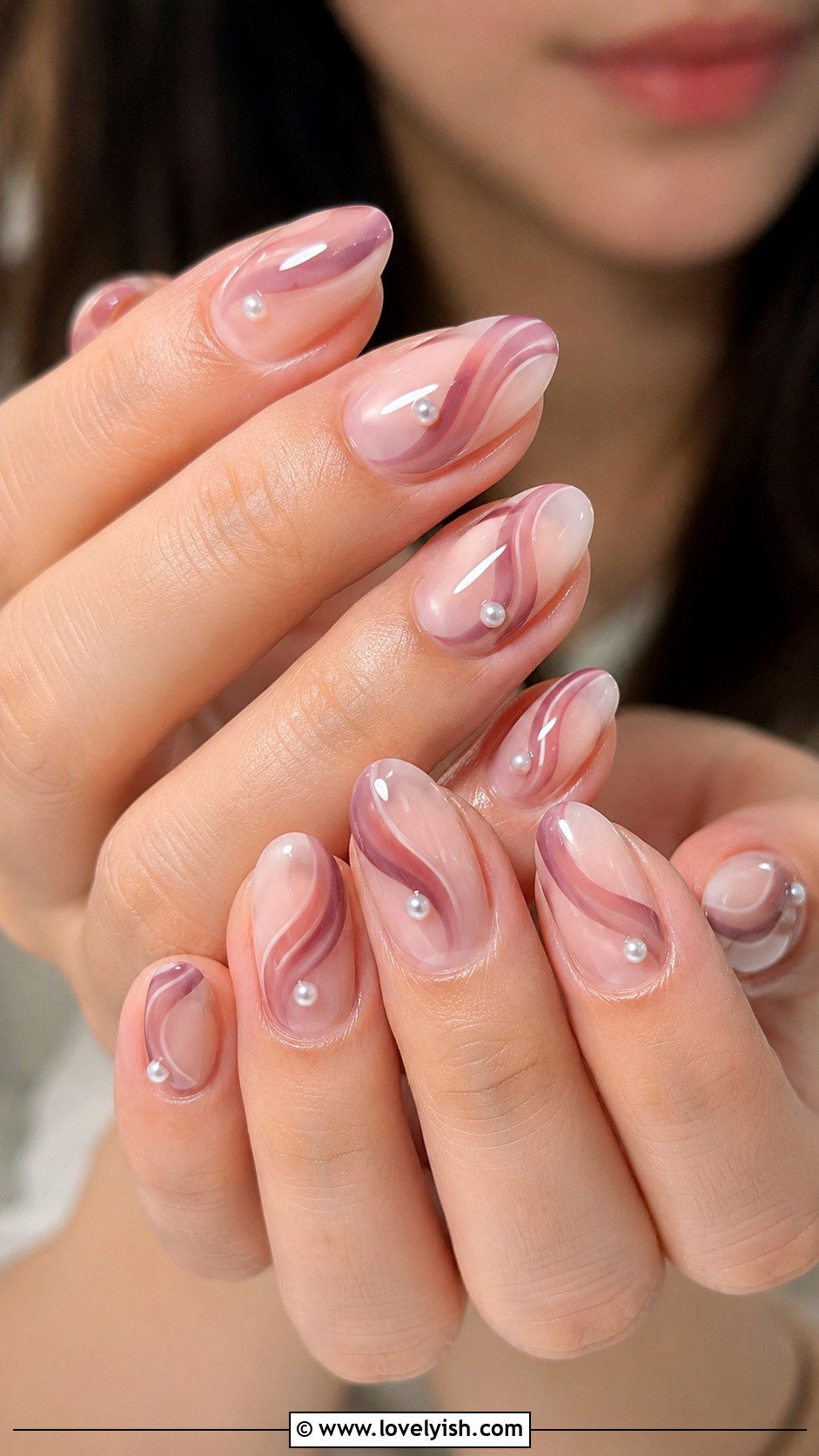 Dusty Rose and Mauve Swirl Nails - 50 swirl nails - 50 swirl nails