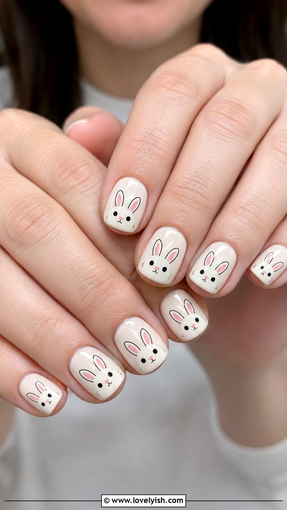 Easter Bunny Face Nails - 44 easter nail designs - 44 easter nail designs