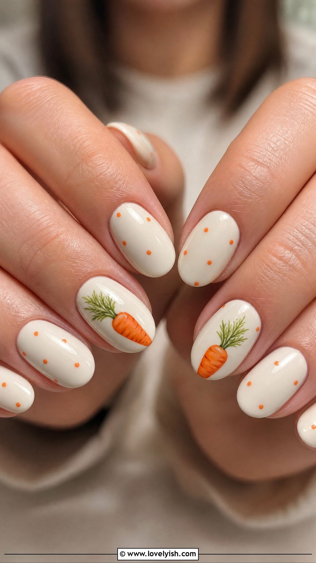 Easter Carrot Accent Nails - 31 easter nail designs 2026 - 31 easter nail designs 2026