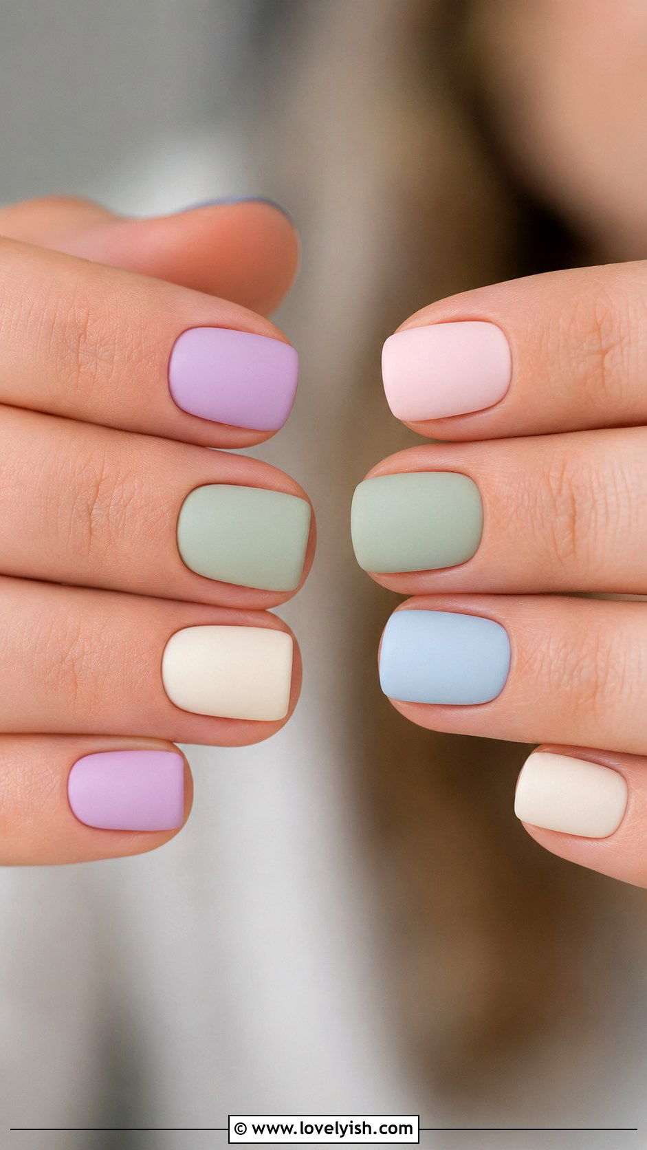 Easter Egg Pastel Color Block Nails - 44 easter nail designs - 44 easter nail designs