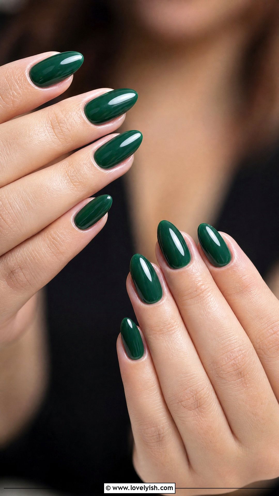 Emerald Green Almond Nails - 50 medium nails - 50 medium nails