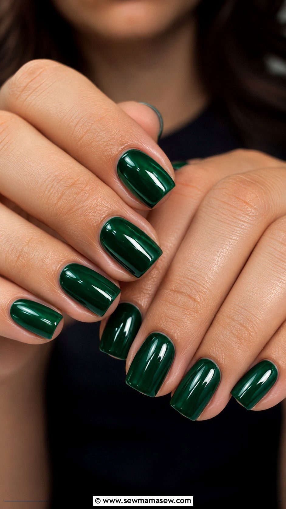 Emerald Green Glossy Gel Nails - 50 gel polish - 50 gel polish