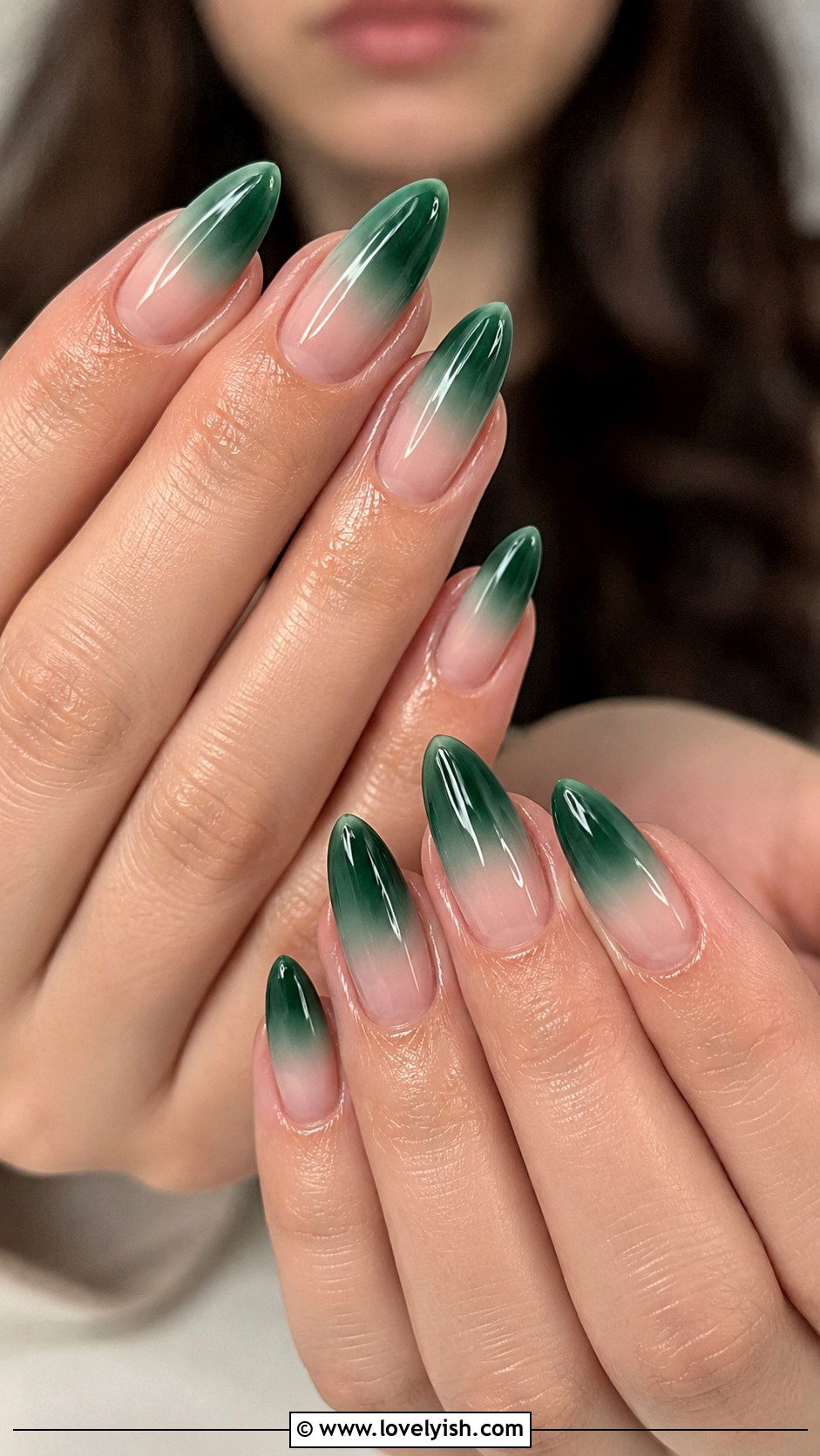 Emerald Green Ombre French Nails - 50 ombre french nails - 50 ombre french nails