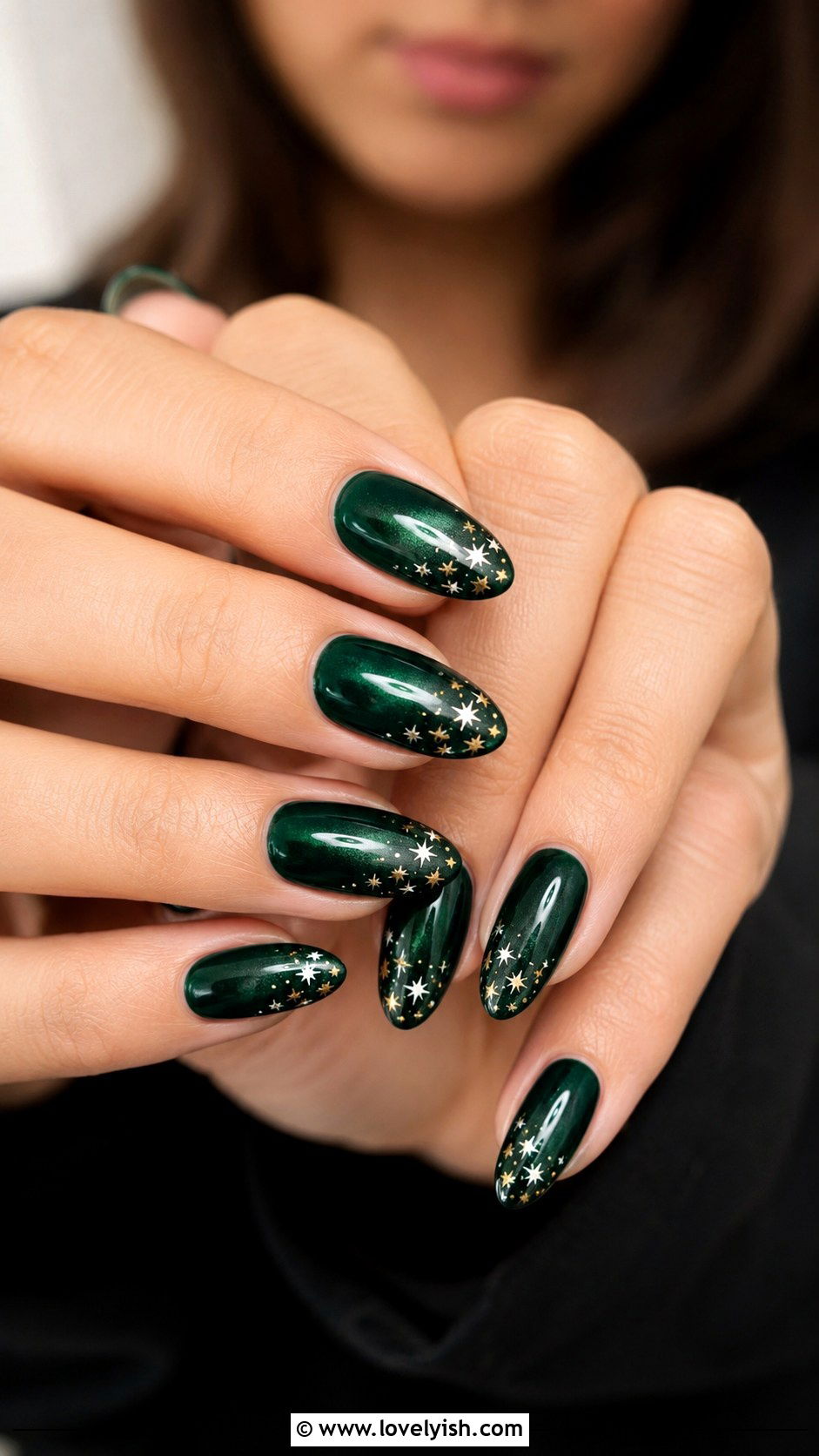 Emerald Green Star Tip Nails - 50 green nails - 50 green nails