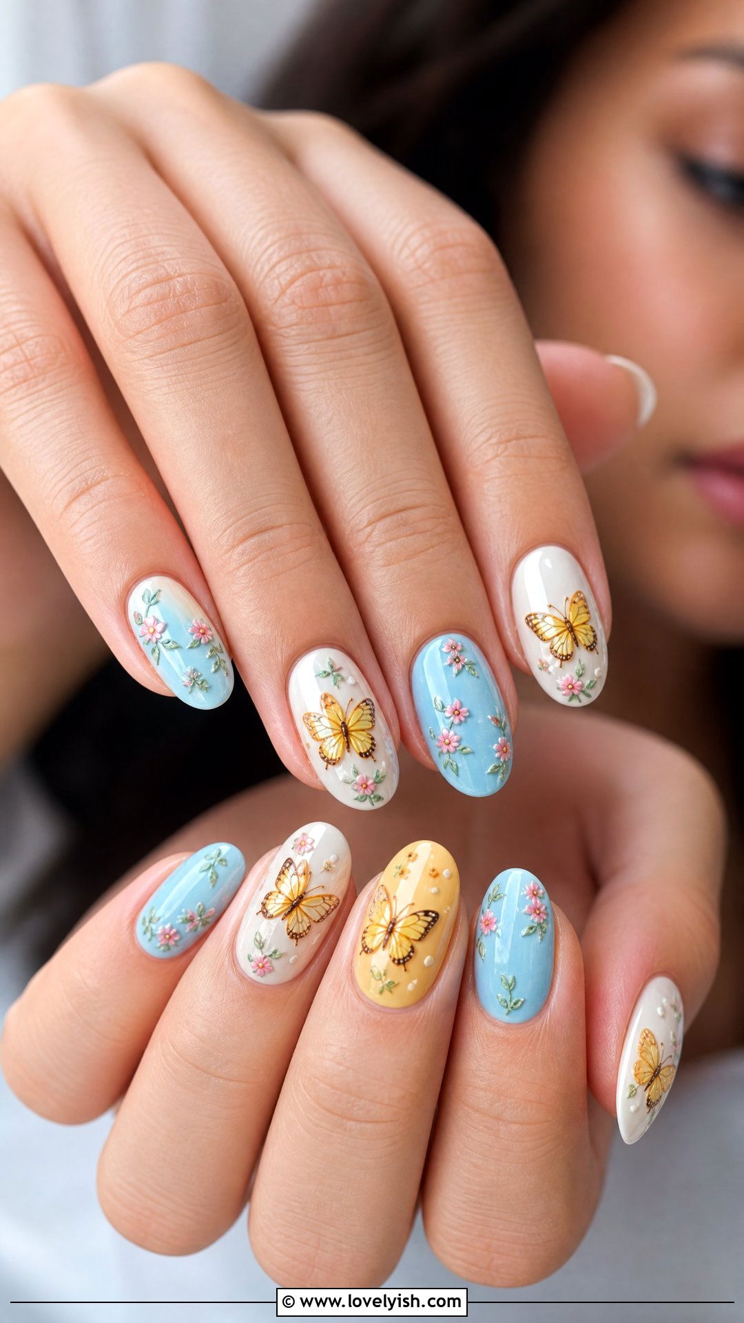 Encanto Mirabel Butterfly Nails - 50 disney nail designs - 50 disney nail designs