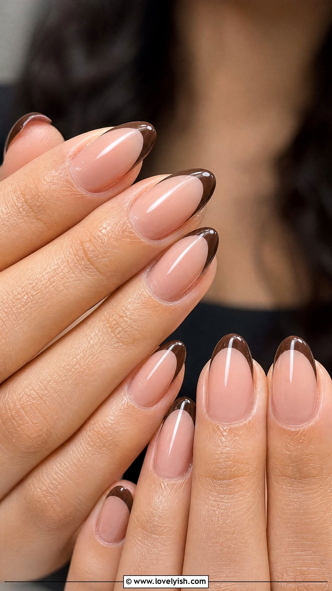 Espresso Brown French Tip Nails - 50 classic nail designs - 50 classic nail designs