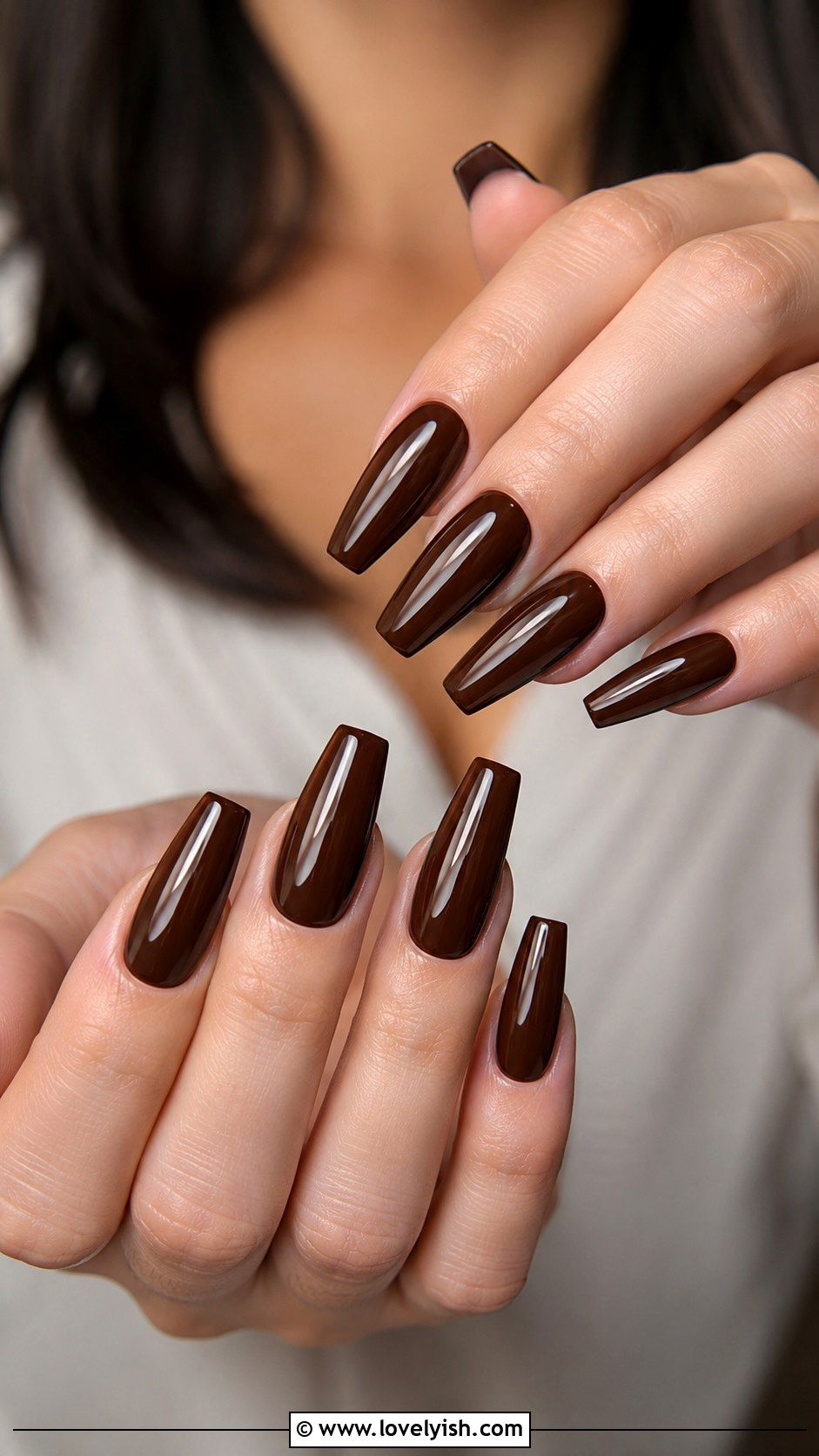 Espresso Brown Gel X Nails - 25 gel x nail designs - 25 gel x nail designs