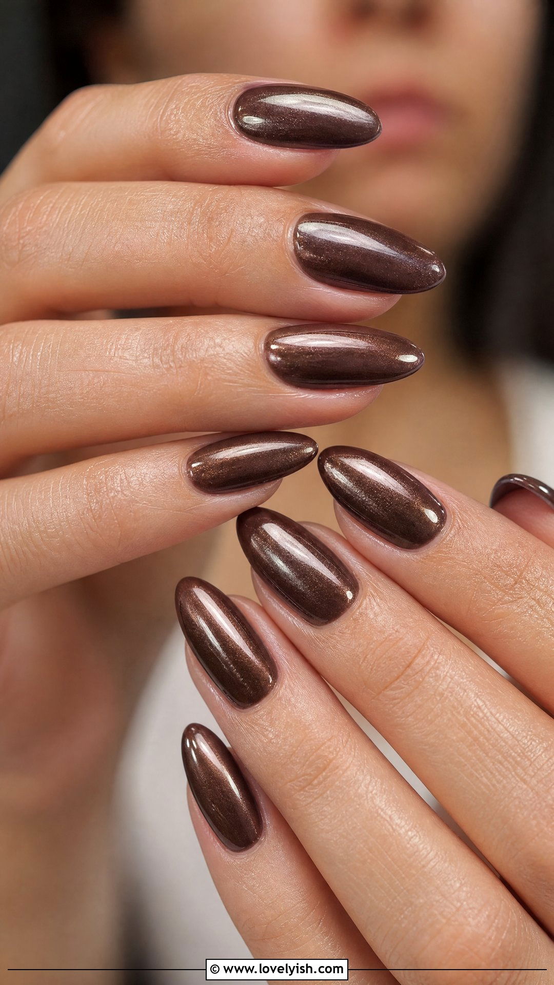 Espresso Brown Glazed Nails - 50 dark nail designs - 50 dark nail designs