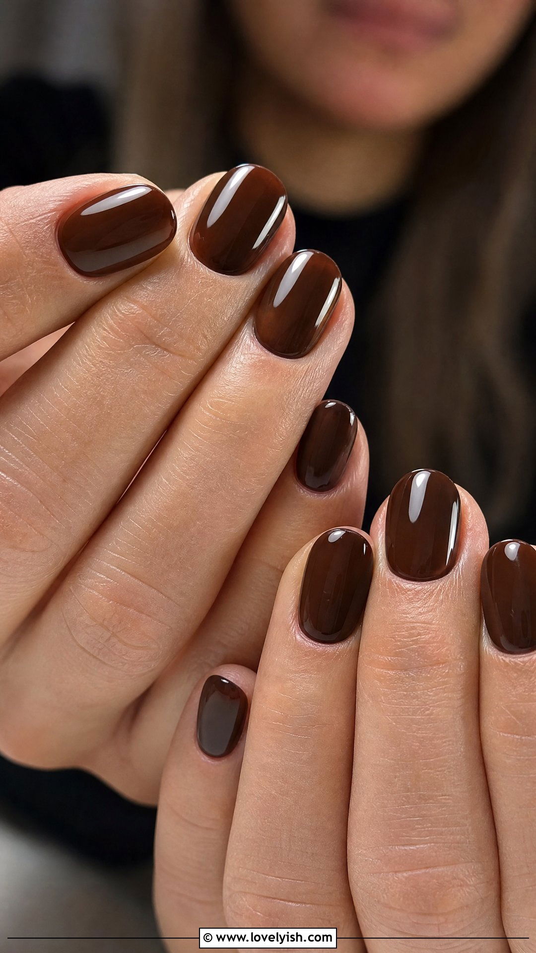 Espresso Brown Short Oval Nails - 50 short oval nails - 50 short oval nails