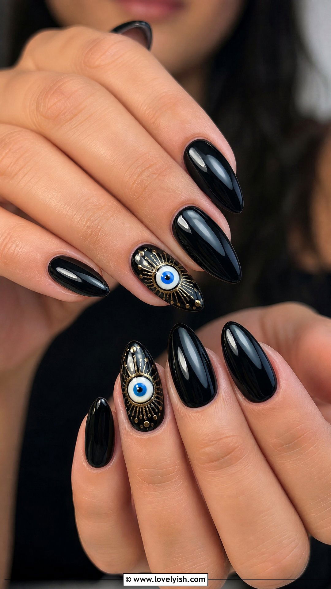 Evil Eye Black Nails - 50 edgy nails - 50 edgy nails