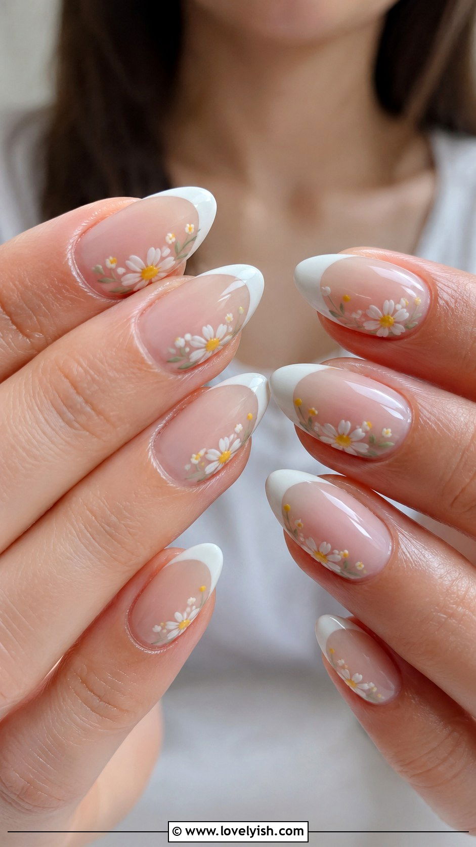 Floral French Tip Nails - 25 french nails design ideas - 25 french nails design ideas