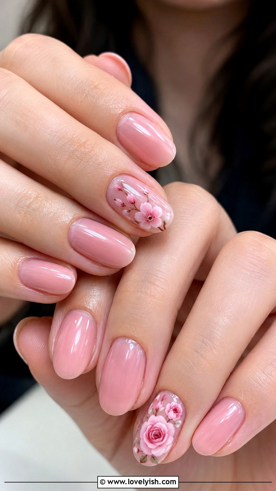 Floral Oval Nails - 50 oval nails - 50 oval nails