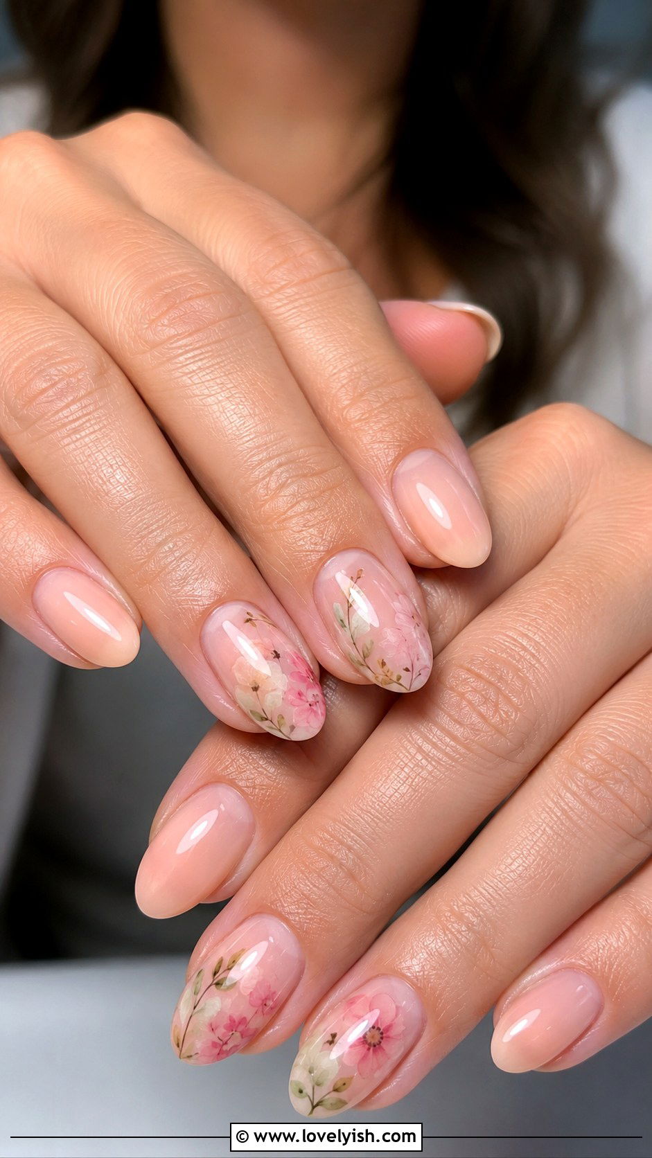 Floral Watercolor Press On Nails - 50 press on nails - 50 press on nails