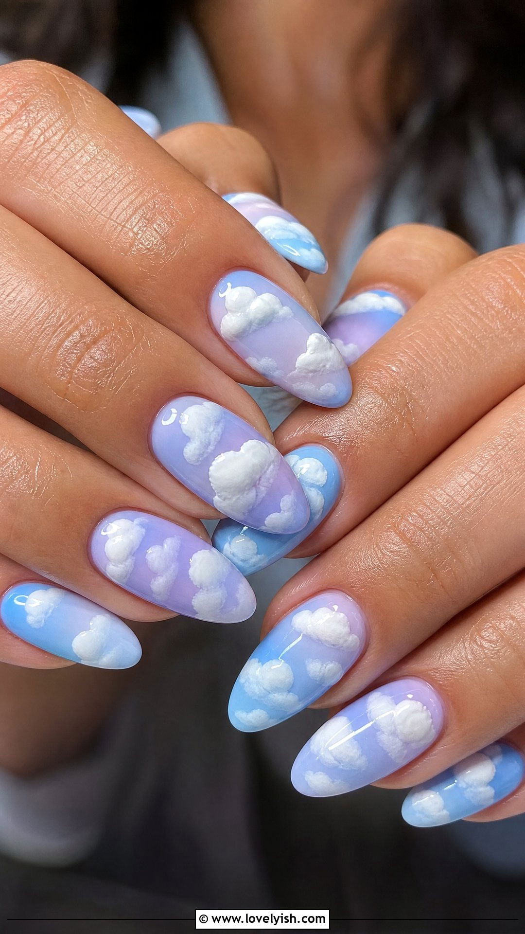 Fluffy Cloud Nails - 50 crazy nail designs - 50 crazy nail designs
