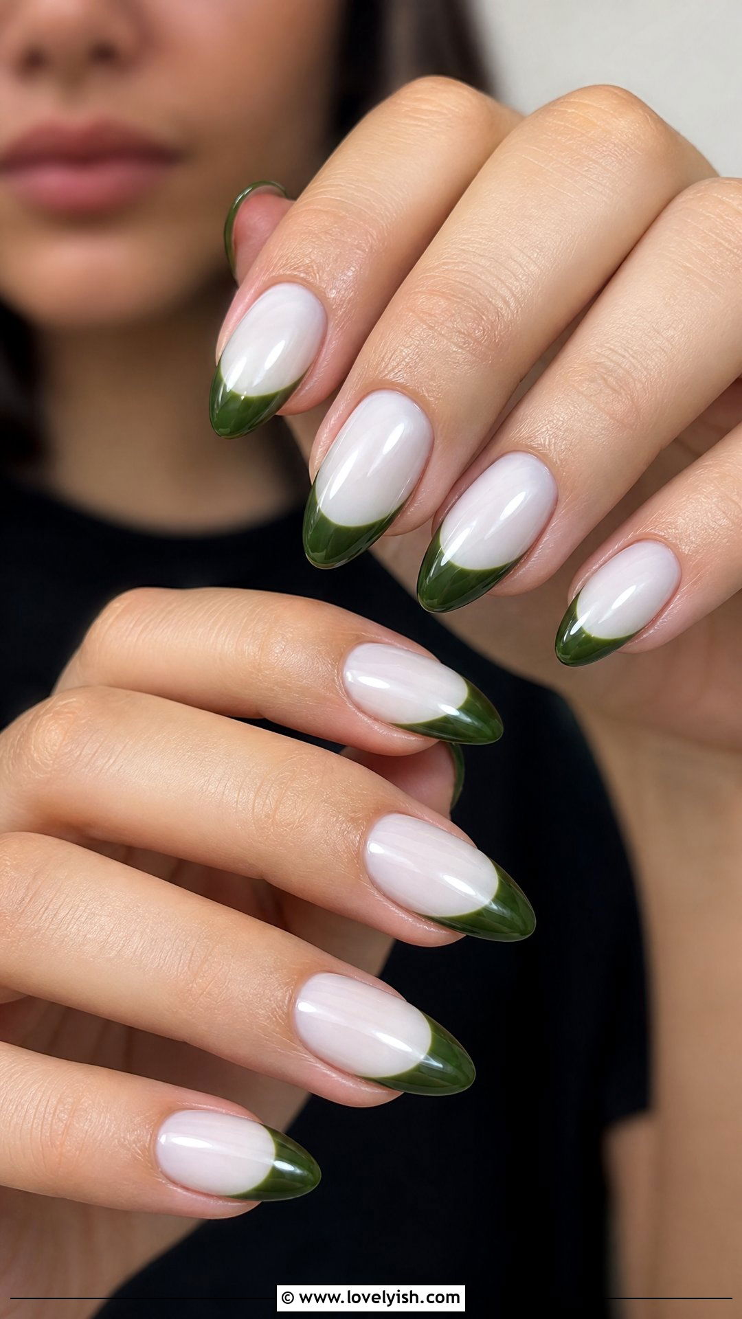 Forest Green French Tip Nails - 50 colored french tip nails - 50 colored french tip nails