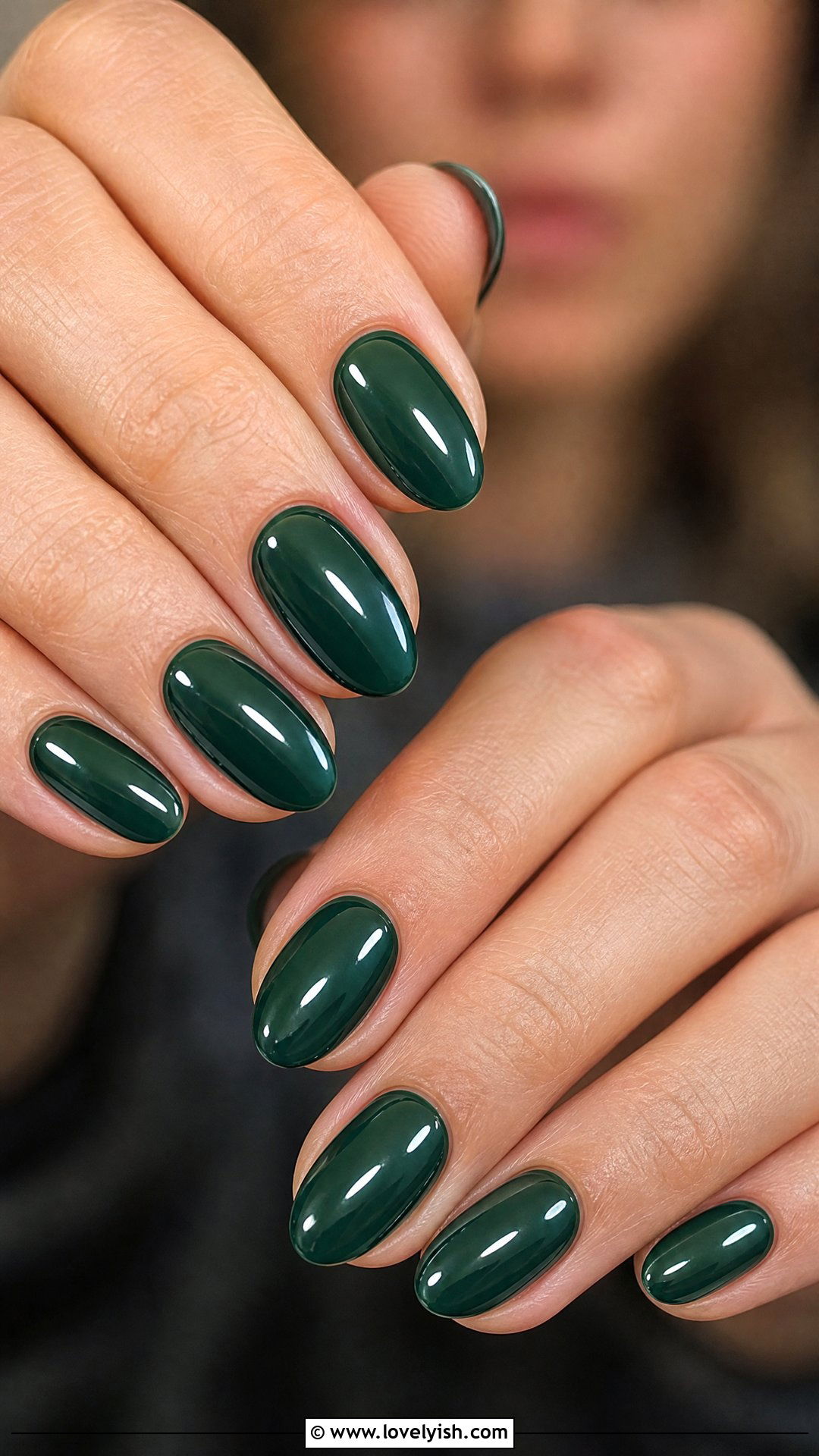 Forest Green Short Almond Nails - 50 short almond nails - 50 short almond nails
