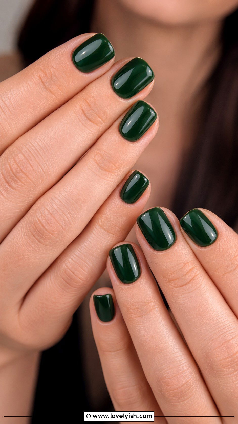 Forest Green Solid Nails - 46 easy nail designs - 46 easy nail designs