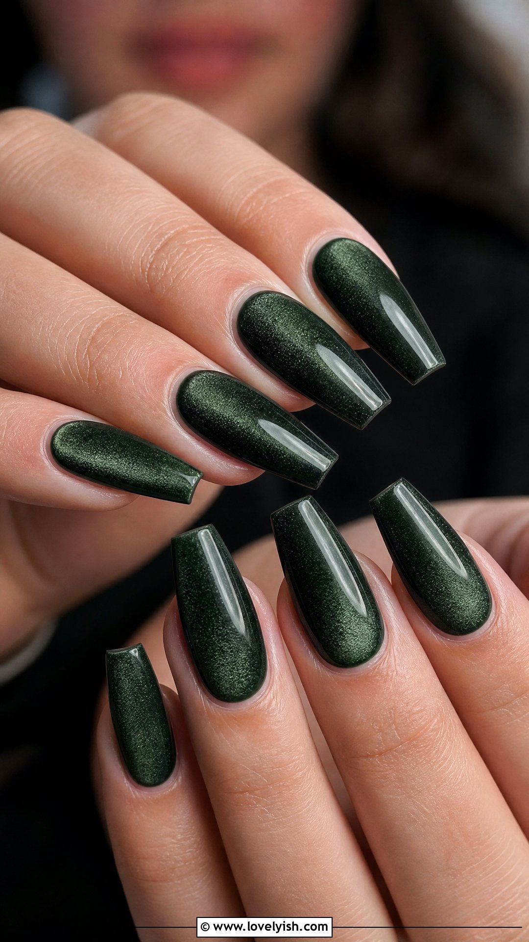 Forest Green Velvet Gel Nails - 50 gel manicure - 50 gel manicure