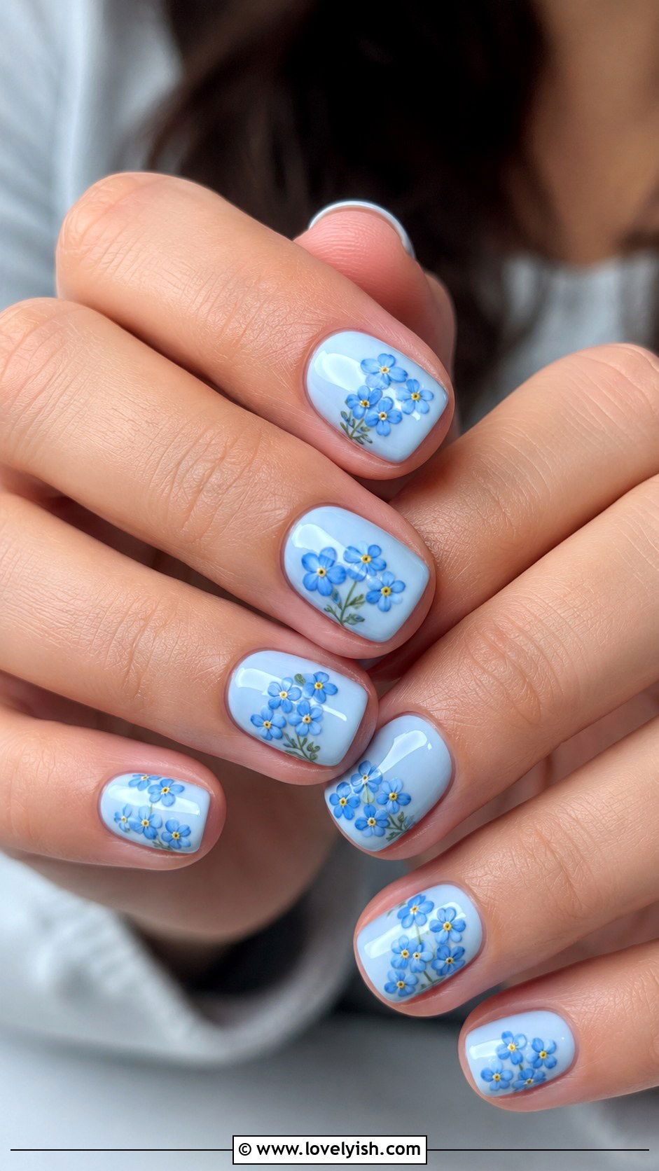 Forget Me Not Blue Floral Nails - 38 flower nail art ideas - 38 flower nail art ideas