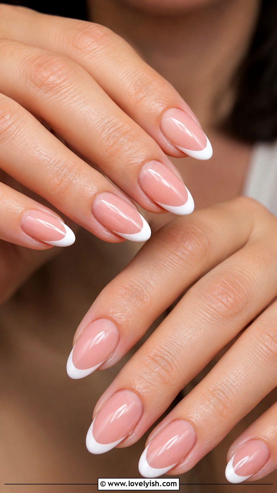 French Tip Almond Nail Extensions - 48 nail extensions - 48 nail extensions