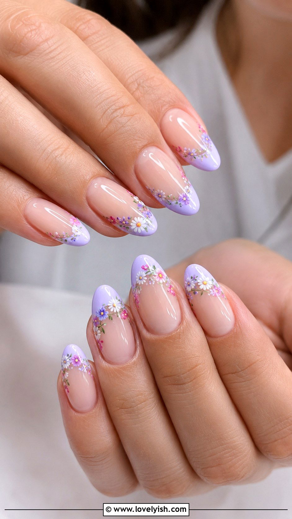 French Tip Nails With Flower Accents - 31 flower nail design ideas - 31 flower nail design ideas