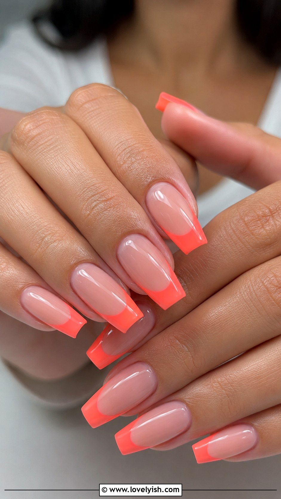 French Tips with Neon Color Pop - 50 unique nail designs - 50 unique nail designs