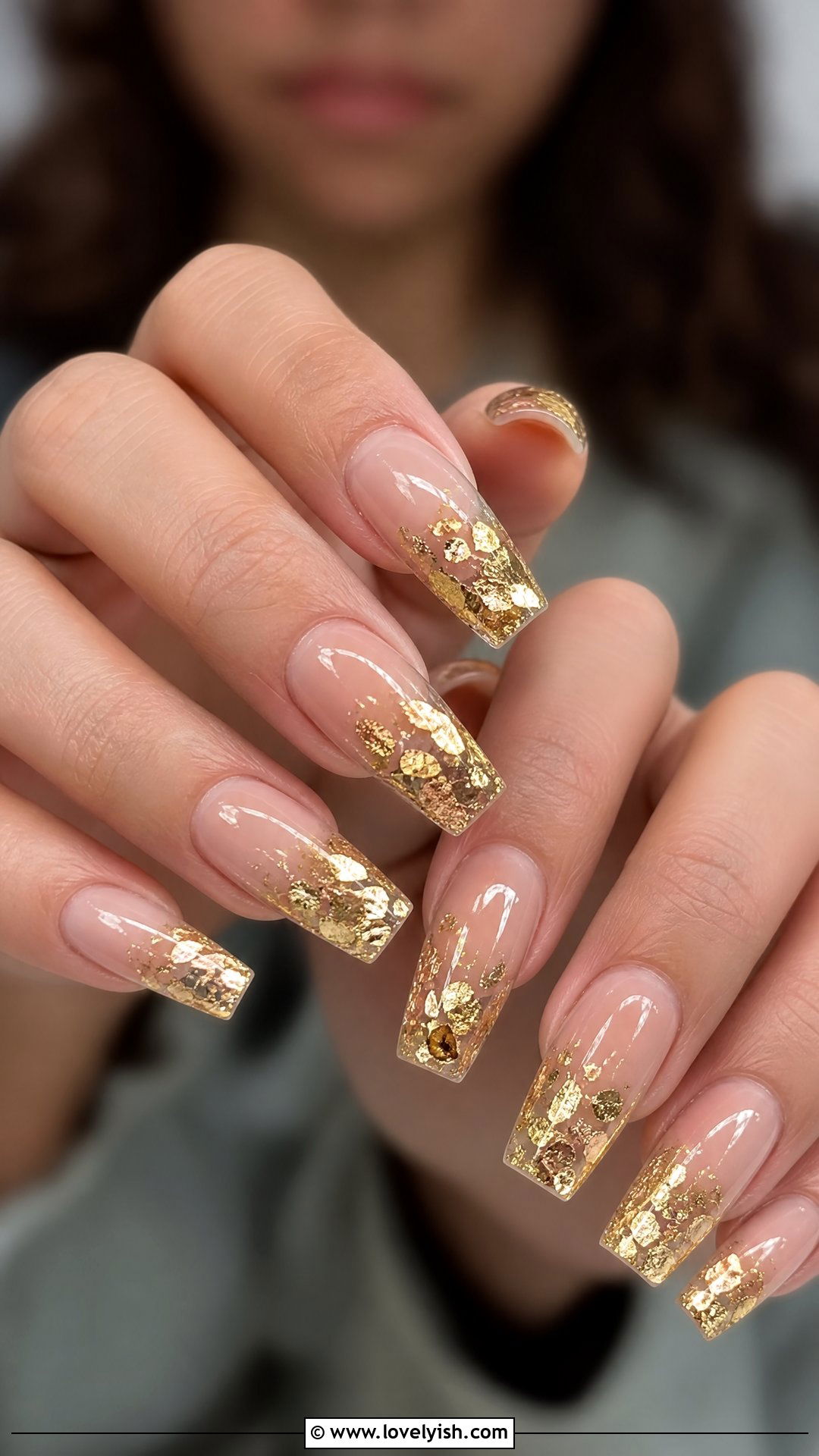 French With Gold Foil - 50 french manicure - 50 french manicure