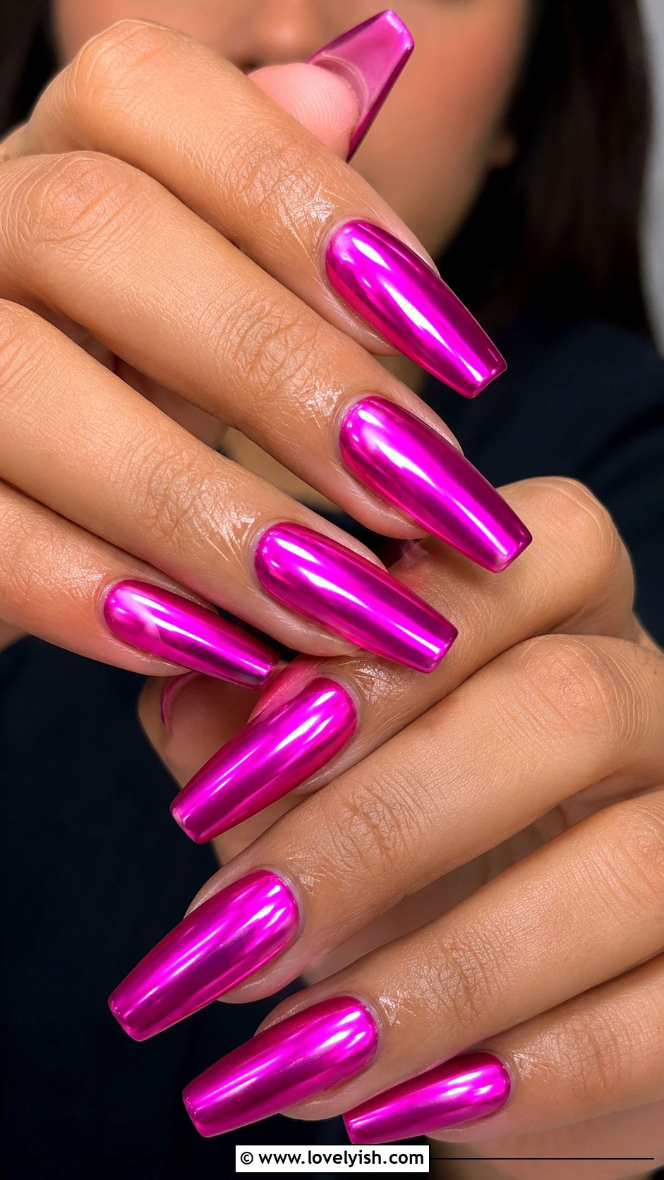 Fuchsia Pink Chrome Nails - 40 nail design summer - 40 nail design summer