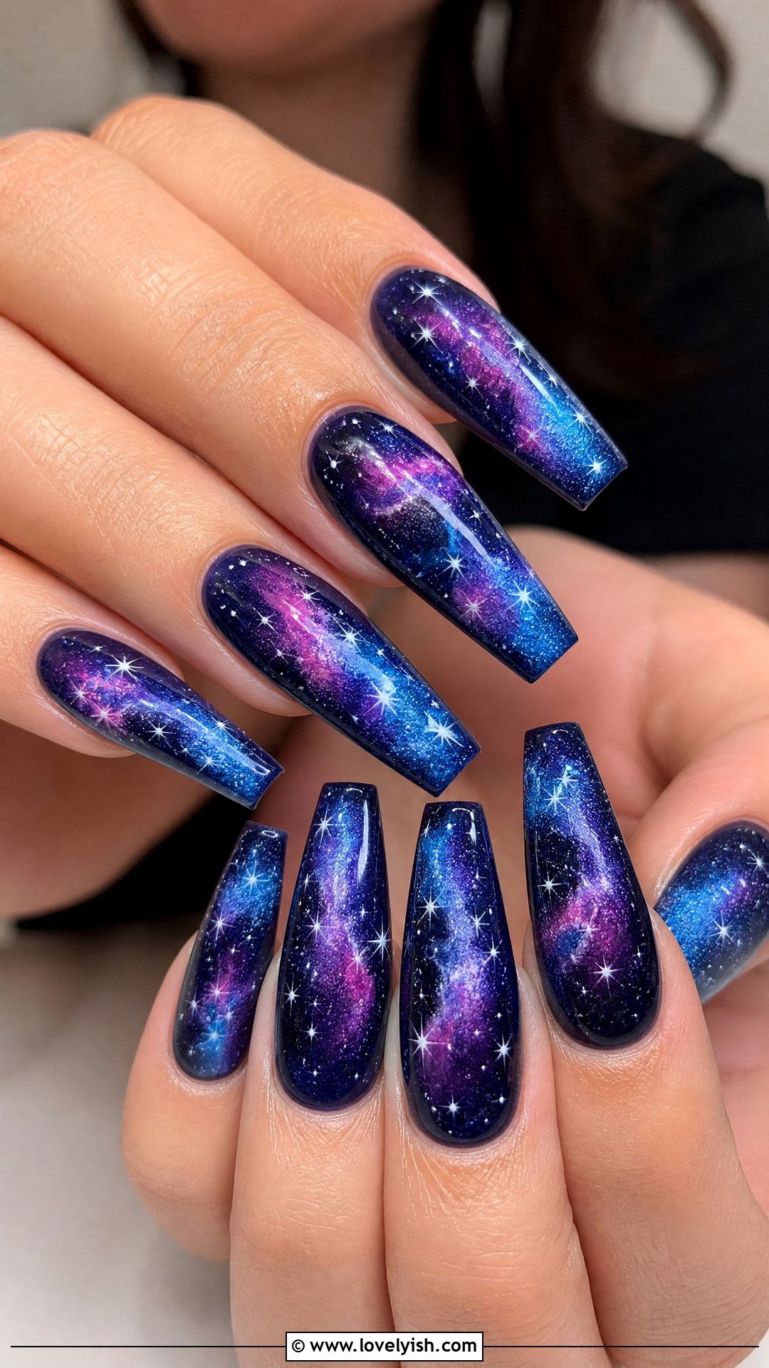 Galaxy Cat Eye Nails - 50 cateye nail designs - 50 cateye nail designs