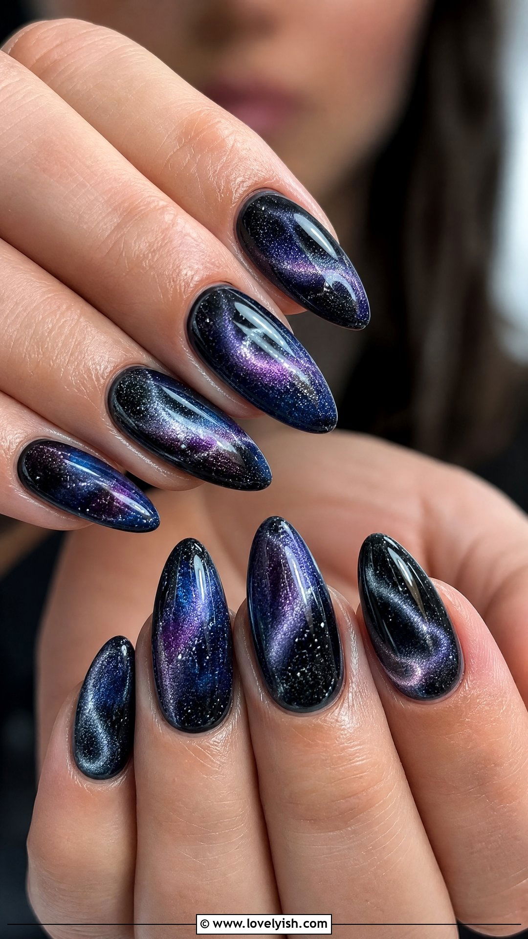 Galaxy Cat Eye Nails - 38 cat eye nail designs - 38 cat eye nail designs