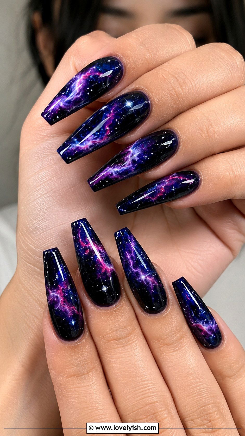 Galaxy Coffin Nails - 25 coffin nail designs - 25 coffin nail designs