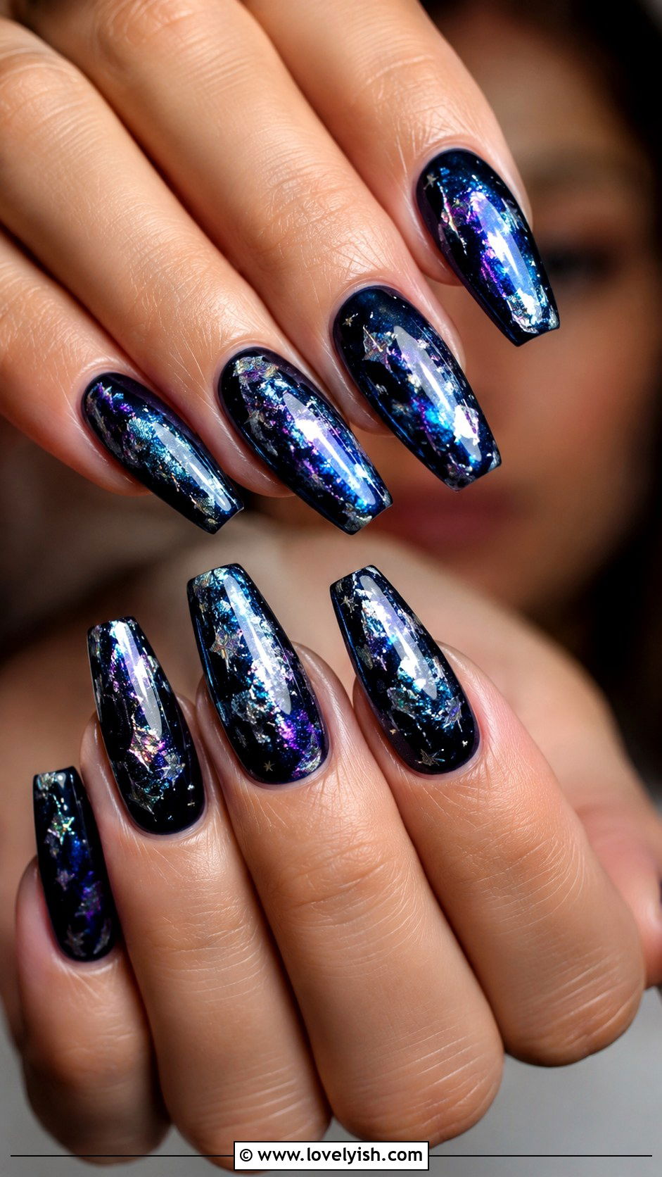 Galaxy Foil Prom Nails - 50 prom nails - 50 prom nails
