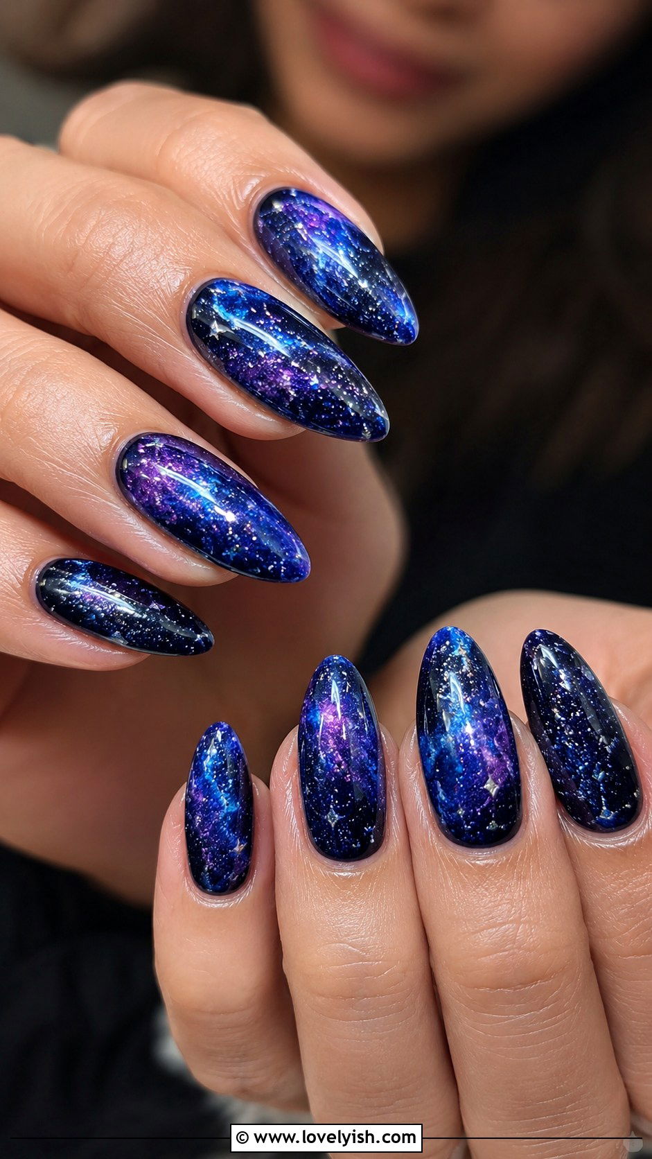 Galaxy Glitter Nails - 25 glitter nail designs - 25 glitter nail designs