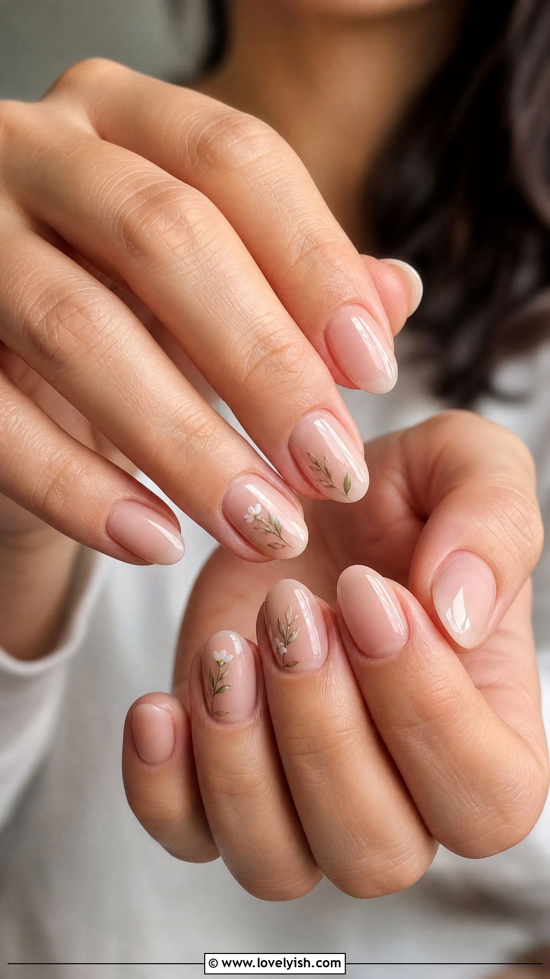 Garden Sprig Nude Nails - 50 flower nails - 50 flower nails