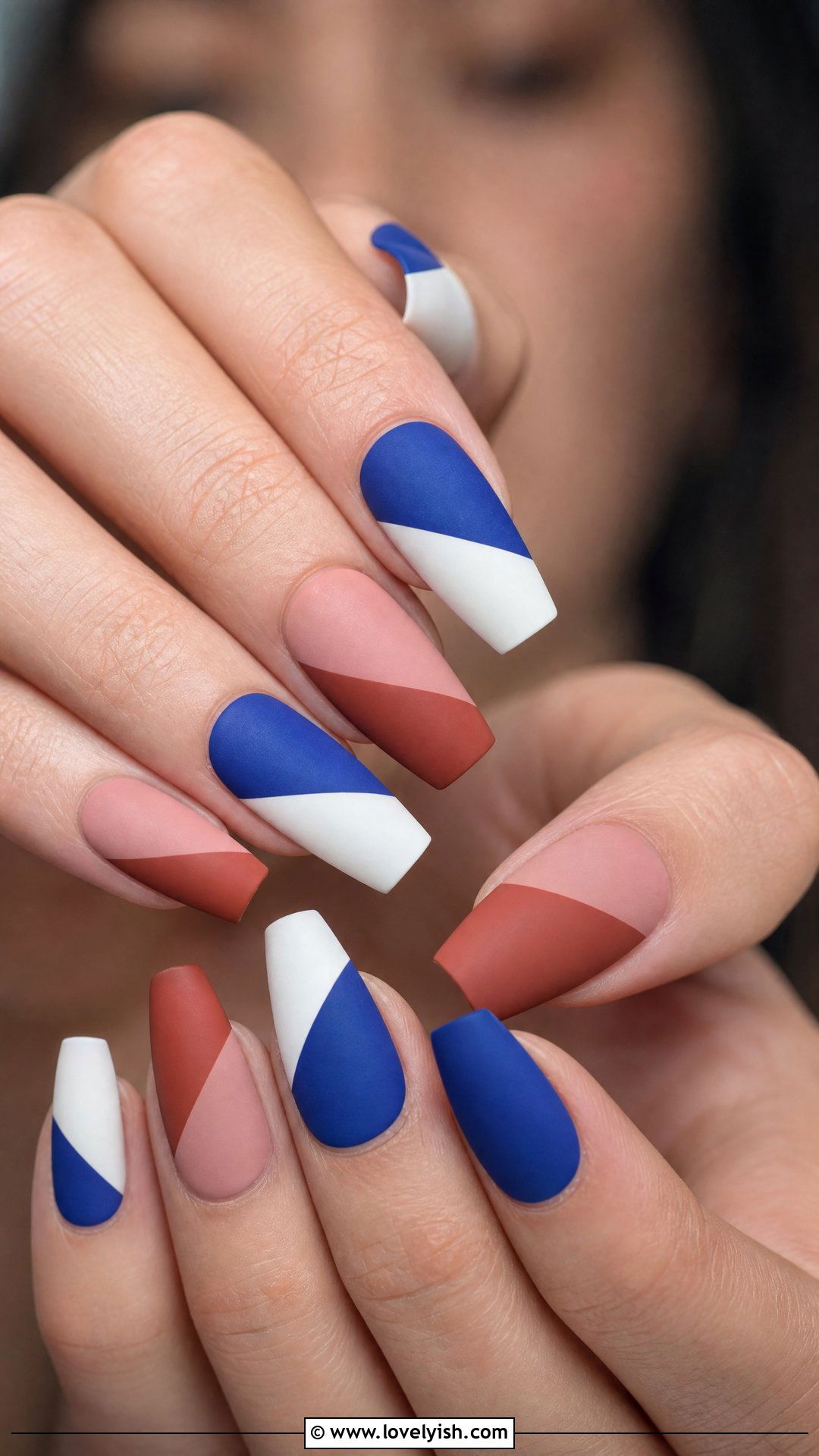 Geometric Color Block Nails - 50 unique nail designs - 50 unique nail designs