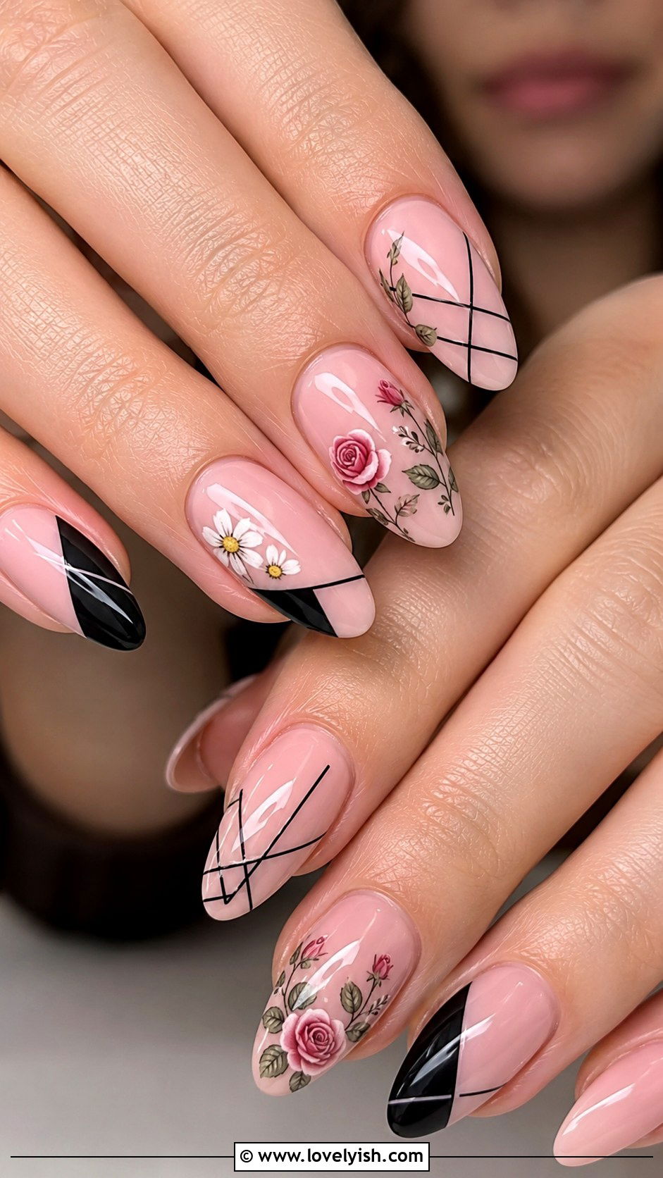 Geometric Floral Combo Nails - 50 geometric nails - 50 geometric nails