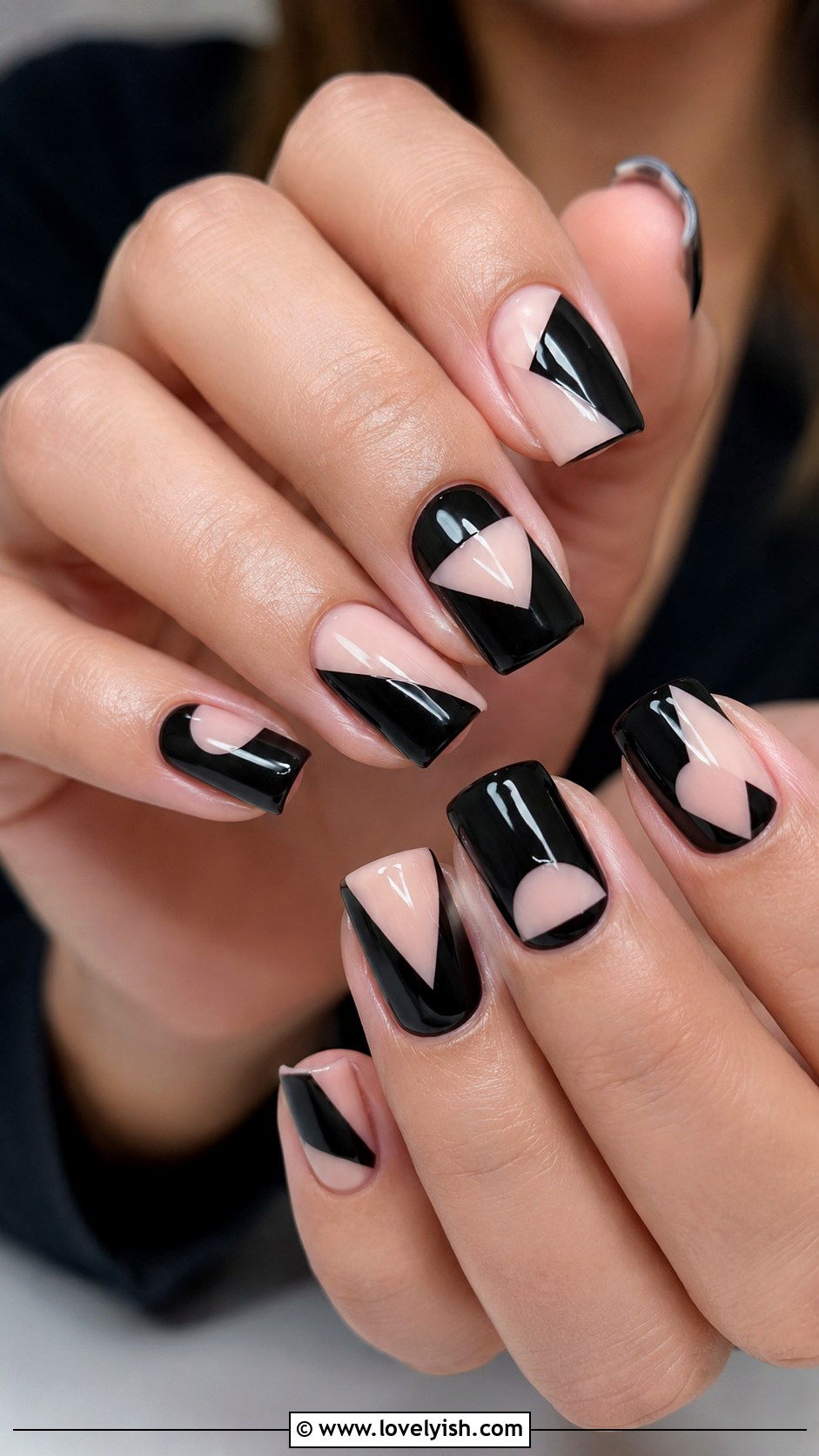 Geometric Negative Space Nails - 25 trendy nail designs - 25 trendy nail designs