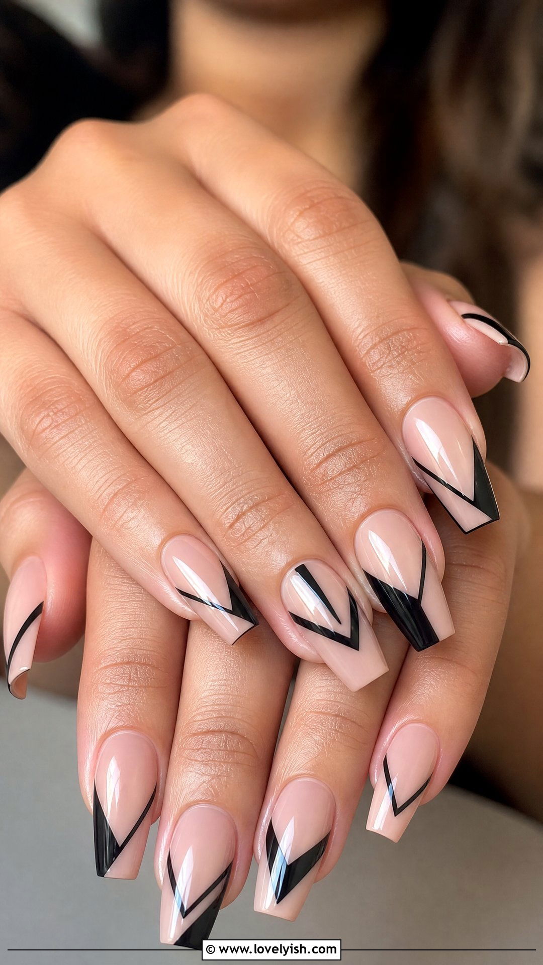 Geometric Tape Line Nails - 35 nail art for beginners - 35 nail art for beginners
