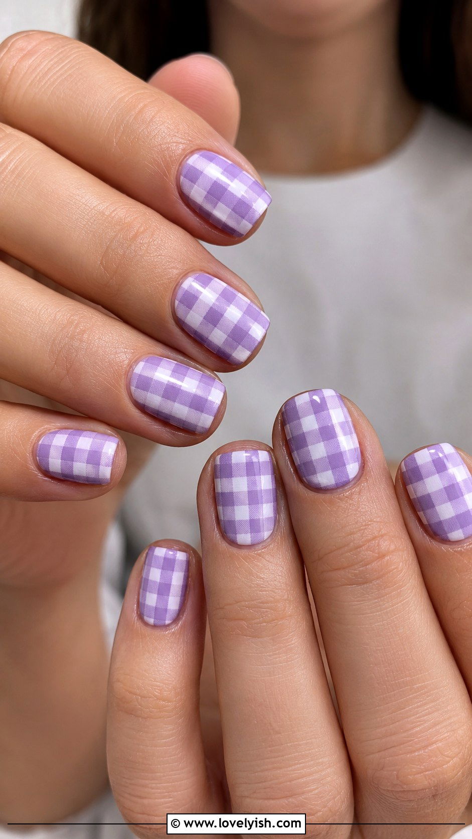Gingham or Picnic Plaid Nails - 43 nail art ideas - 43 nail art ideas