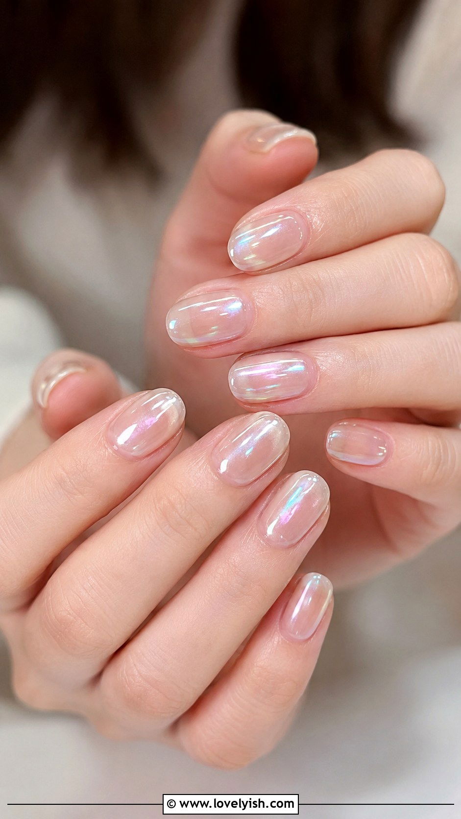 Glass Mermaid Nails with Pearl Shimmer - 50 mermaid nails - 50 mermaid nails