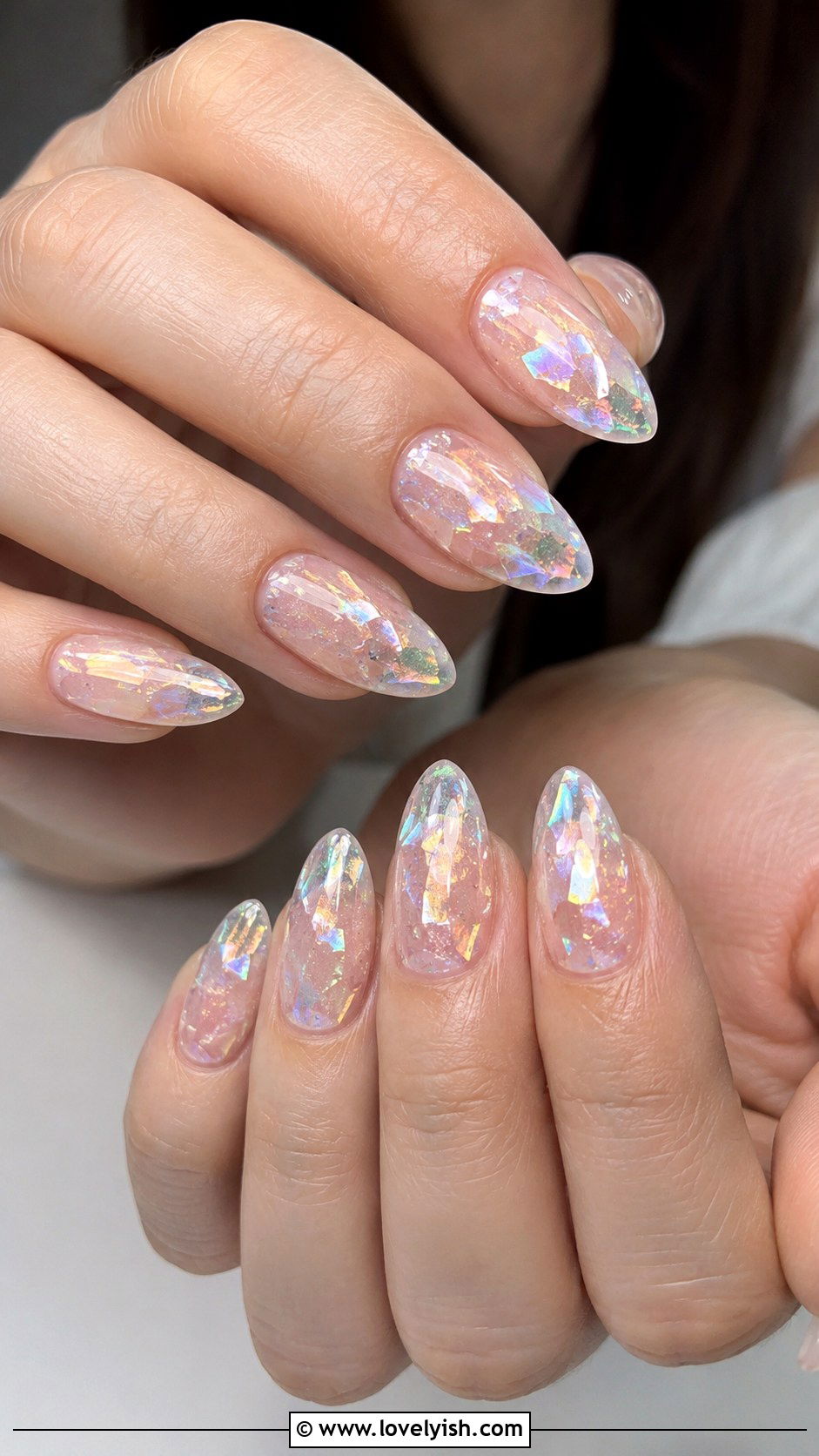 Glass Nail Almond Extensions - 48 nail extensions - 48 nail extensions