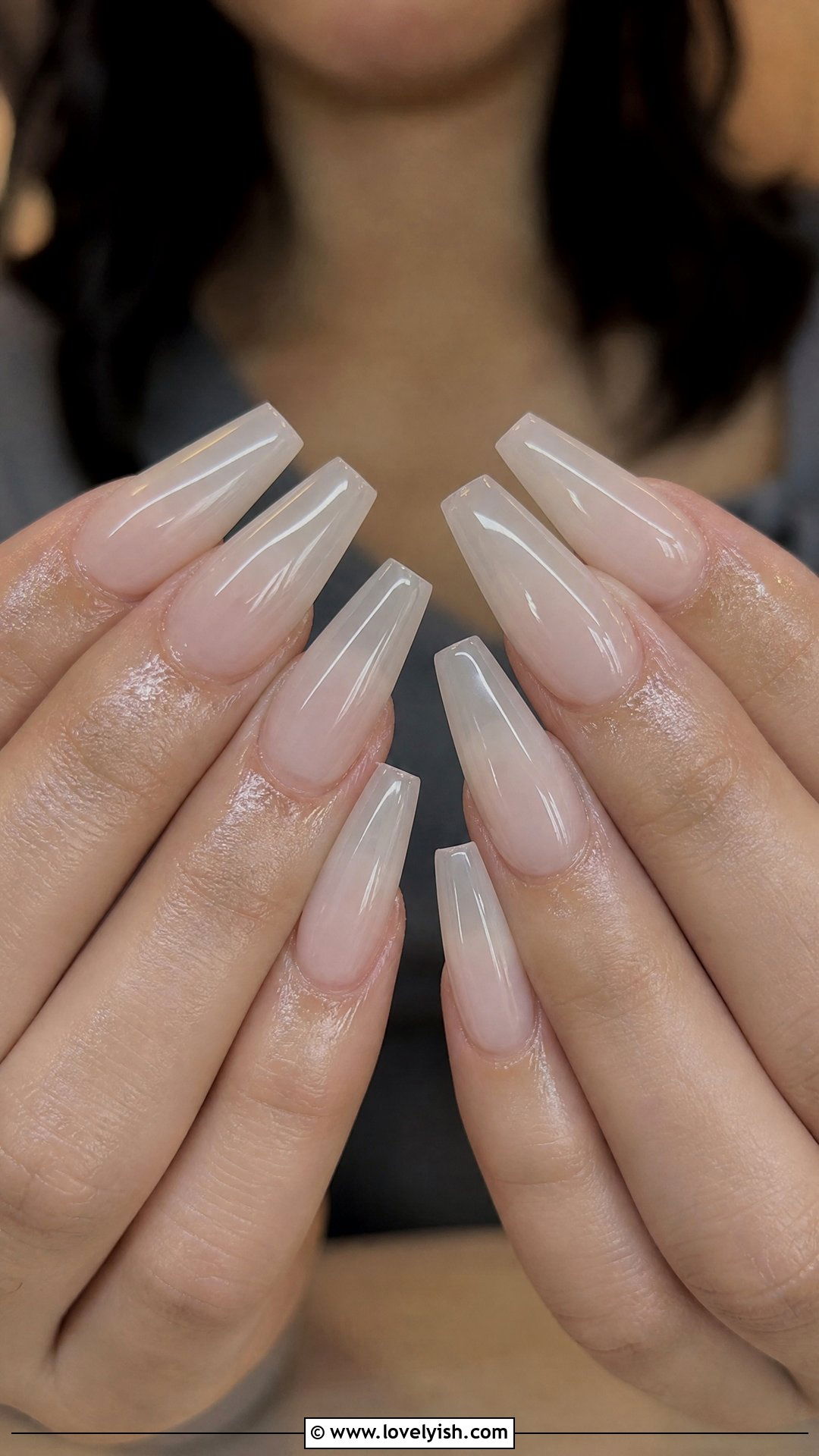 Glass Skin Sheer Coffin Nails - 50 coffin nails - 50 coffin nails
