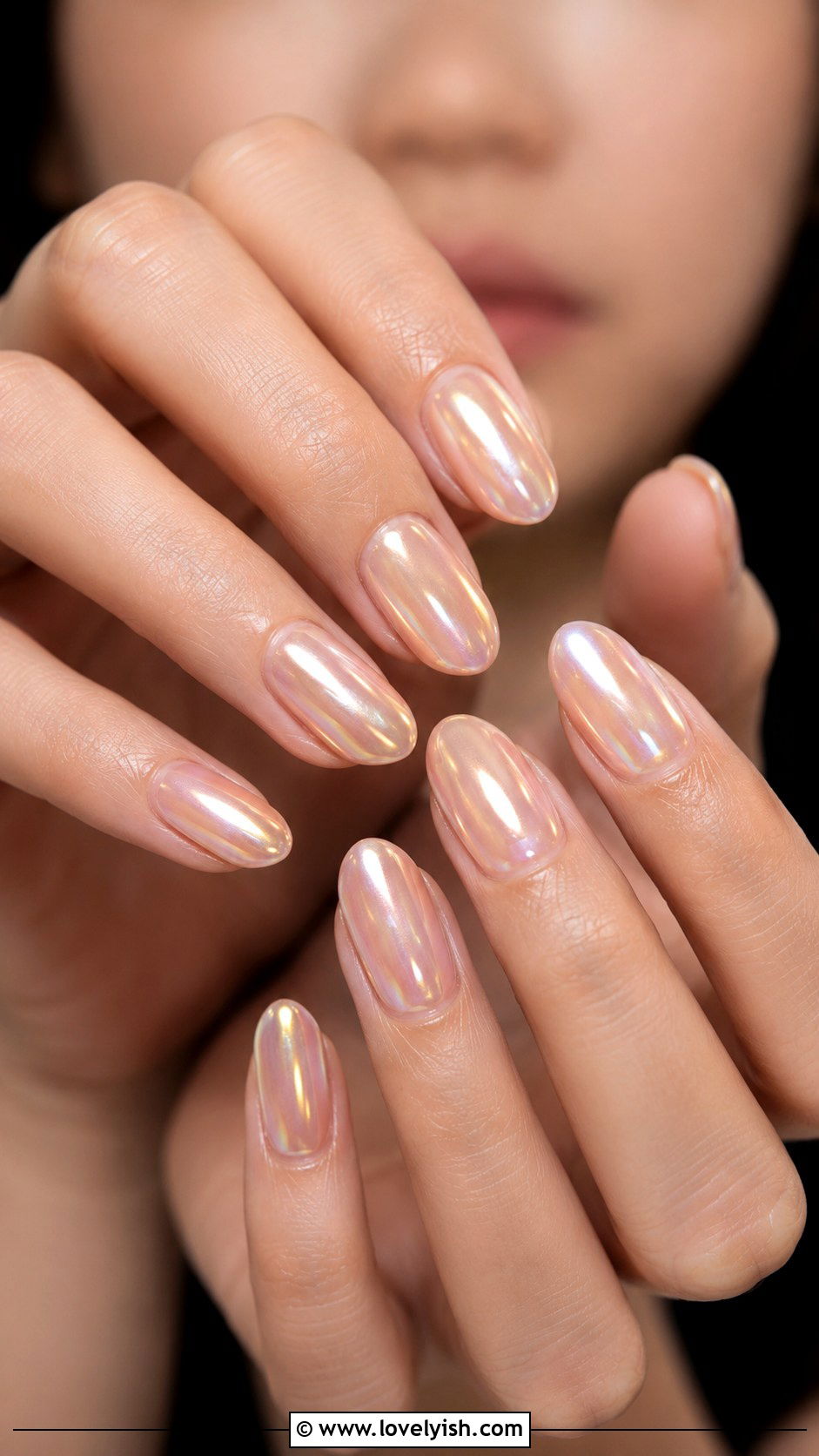 Glazed Donut Chrome Oval Nails - 50 oval nails - 50 oval nails